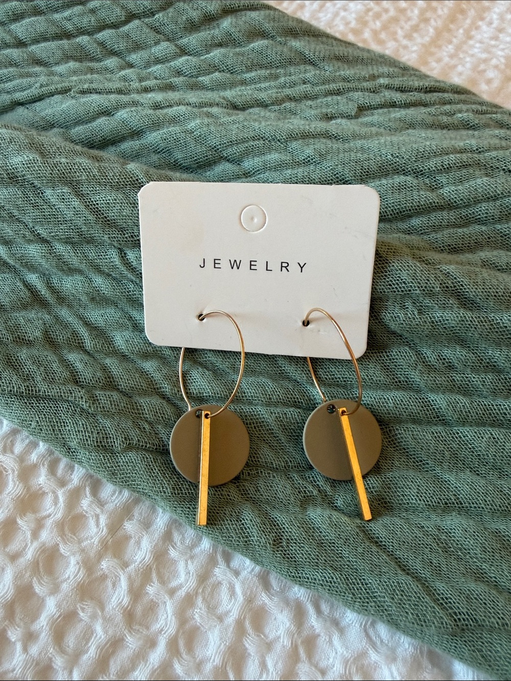 Gold Hoop Drop Earrings New